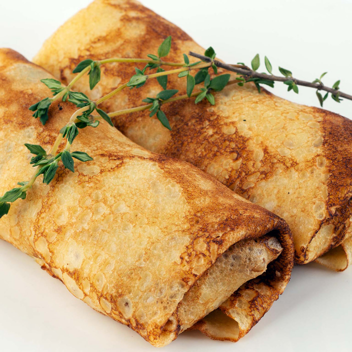 Блины с курицей и грибами