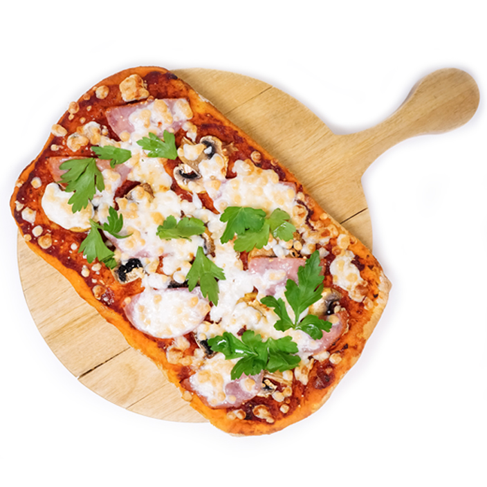 Пицца с ветчиной и шампиньонами